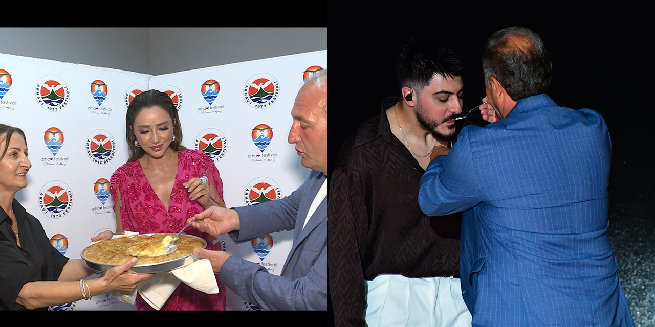 ÖYKÜ GÜRMAN’A LAZ BÖREĞİ, SEMİCENK’E ARHAVİ KESTANE BALI İKRAM EDİLDİ