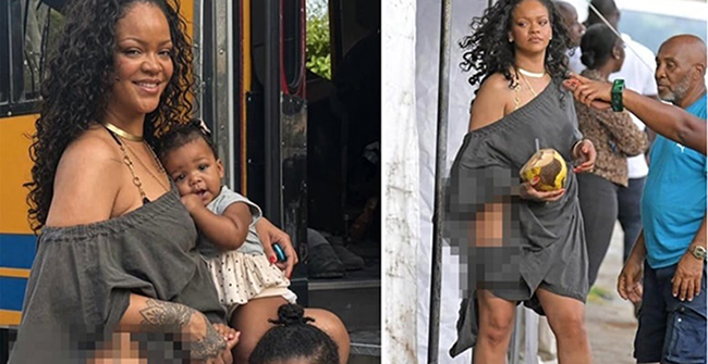 Rihanna... CESUR KOMBİN; PENCEREYİ AÇIK BIRAKTI!