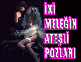 İKİ MELEK MANKENİN LEZBİYEN POZLARI?