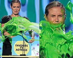 Heidi Klum... CANLI YAYINDA YEŞİLE BOYANDI!