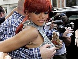 Rihanna... KORUMASI SAPIK ÇIKTI...