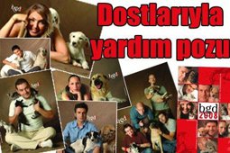 ÜNLÜLER SOKAKTAKİ HAYVAN DOSTLARIYLA POZ VERDİ...