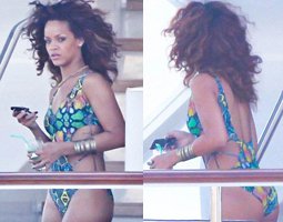 Rihanna... SEKSİ MAYOYLA GÖVDE GÖSTERİSİ !..