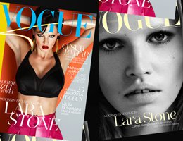 Lara Stone ...ÇIPLAK SUPERMODEL VOGUE'DA KAPAK !...
