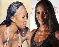 Naomi Campbell... DENİZE GİRDİ KELİ GÖRÜNDÜ!