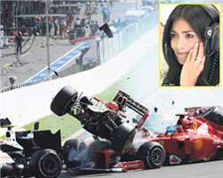 Lewis Hamilton... SEVGİLİSİ ÖLÜMCÜL KAZAYI DEHŞETLE İZLEDİ!