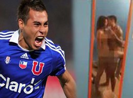 Şilili futbolcu Eduardo Vargas... SEVGİLİSİYLE ÇIRILÇIPLAK