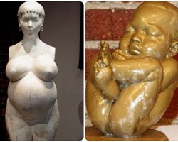 Kim Kardashian... HAMİLE HALİNİN VE DOĞMAMIŞ BEBEĞİNİN HEYKELİ YAPILDI!