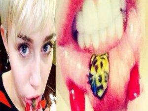 Miley Cyrus... BU KEZ DE YENİ DÖVMESİYLE `İNSTAGRAM` I SALLADI!