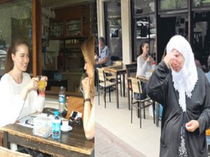 Fahriye Evcen... YAŞLI DİLENCİYİ MASADAN KOVDU...