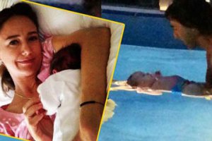 Çağla Kubat... DÖRT AYLIK KIZINI YÜZDÜRÜYOR!