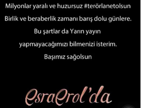 Esra Erol... YAS NEDENİYLE YAYIN YAPMAYACAK!