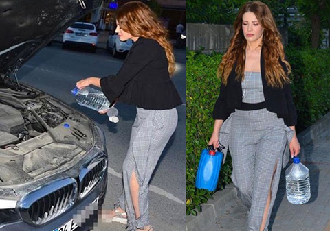 Esra Sönmezer... BİDONLARLA SU TAŞIDI!