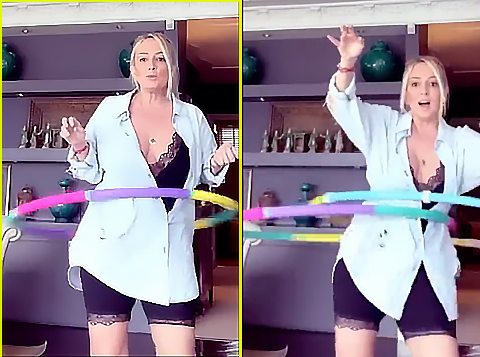Saba Tümer...DERİN DEKOLTELİ HULAHOP GÖSTERİSİ!