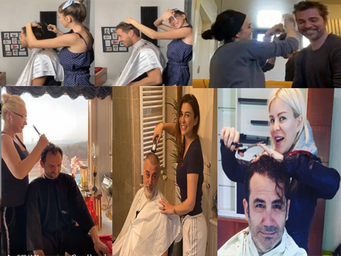 Korona günleri...EŞLERİ BERBERLERİ OLDU!