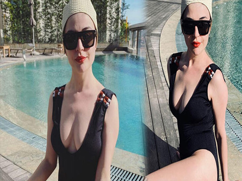 Gonca Vuslateri...HAVUZ POZLARI ÇOK BEĞENİLDİ!