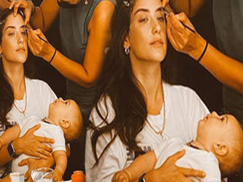 Hazal Kaya Atay... OĞLU İLE SETLERE DÖNDÜ!