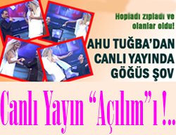 Ahu Tuğba`dan frikik kazası? CANLI YAYINDA GÖĞSÜ AÇILDI !..