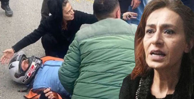 Yıldız Tilbe... MOTORSİKLETLİ SÜRÜCÜYE ÇARPTI!