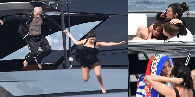Kourtney Kardashian-Travis Barker çifti... ÇOLUK ÇOCUK BALAYINA ÇIKTI!..