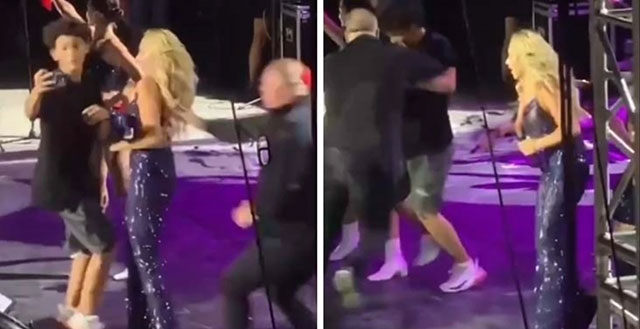 Hadise... HAYRANI SAHNEDEYE FIRLADI, OMUUZNDAN DARBE ALDI!