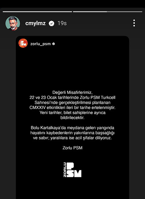 Cem Yılmaz... TAZİYE PAYLAŞIMI YAPTI; GÖSTERİLERİNİ ERTELEDİ!