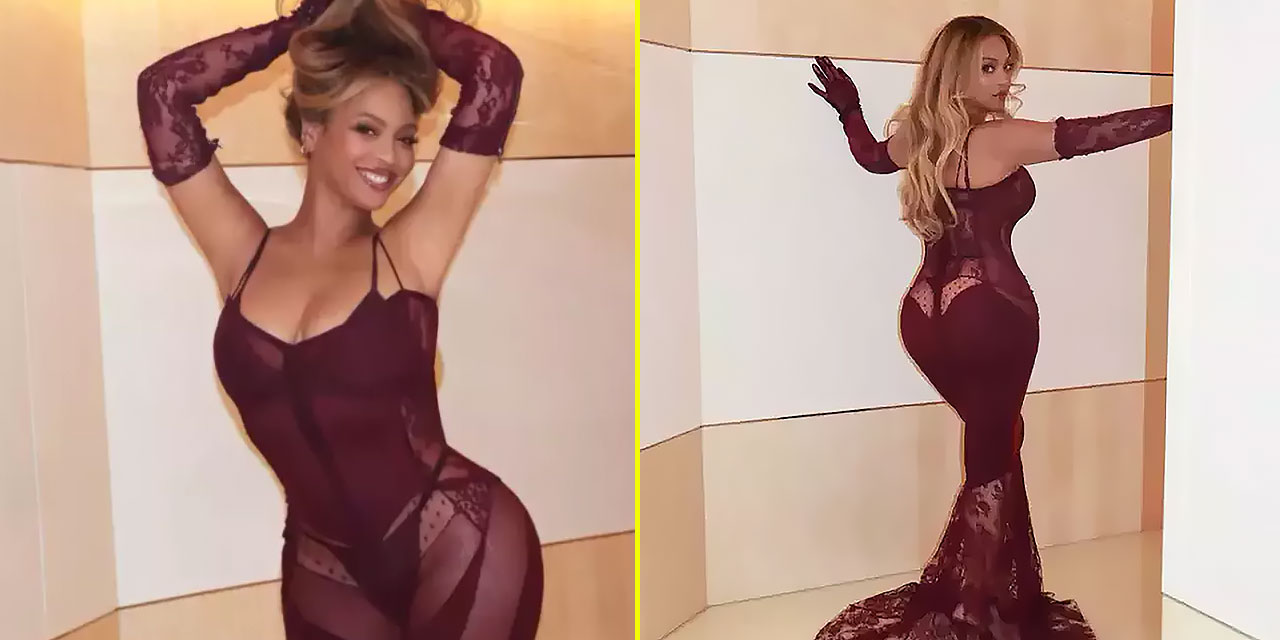 Beyonce... YENİ YAŞ KUTLAMASINA ÖZEL ŞEFFAF ELBİSE!...