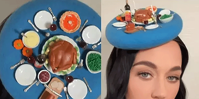 Katy Perry... ŞÜKRAN GÜNÜ İÇİN ÖZEL TASARIM ŞAPKA!