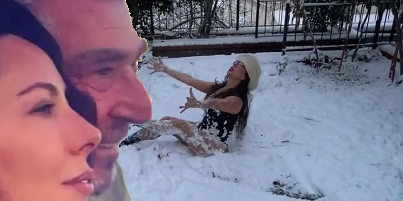 Zeynep Özyağcılar... KARLAR ÜZERİNDE ŞAŞIRTAN POZLAR!