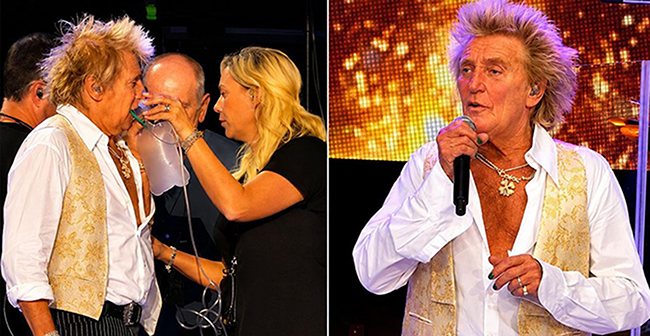 Sir Rod Stewart... SAHNEDE OKSİJEN TAKVİYESİ ALDI; "GÖSTERİ DEVAM ETMELİ!"